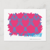 Damask Aqua-Magenta 3 Briefkaart (Voorkant)