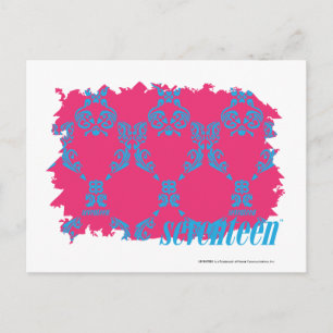 Damask Aqua-Magenta 3 Briefkaart