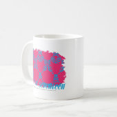 Damask Aqua-Magenta 3 Koffiemok (Voorkant links)