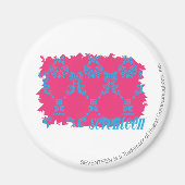 Damask Aqua-Magenta 3 Magneet (Voorkant)