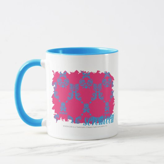 Damask Aqua-Magenta 3 Mok (Links)