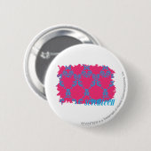 Damask Aqua-Magenta 3 Ronde Button 5,7 Cm (Voorkant /achterkant)