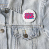 Damask Aqua-Magenta 3 Ronde Button 5,7 Cm (In situ)