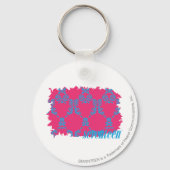 Damask Aqua-Magenta 3 Sleutelhanger (Voorkant)