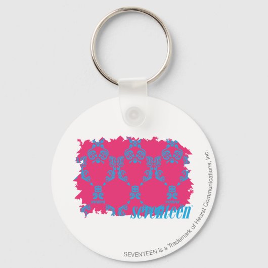 Damask Aqua-Magenta 3 Sleutelhanger (Voorkant)