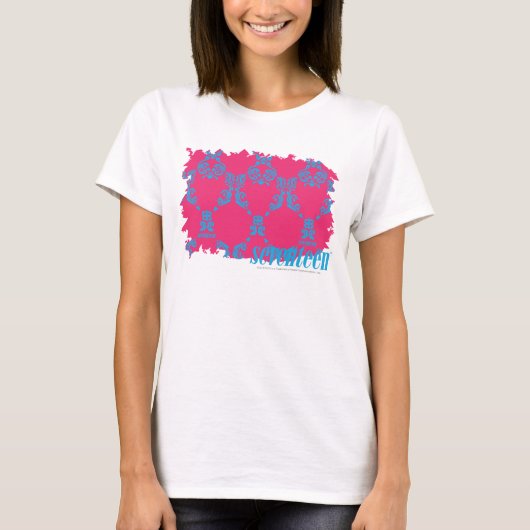 Damask Aqua-Magenta 3 T-shirt (Voorkant)