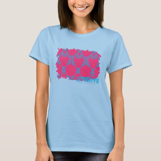Damask Aqua-Magenta 3 T-shirt (Voorkant)