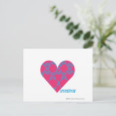 Damask Aqua-Magenta 4 Briefkaart (Staand voorkant)