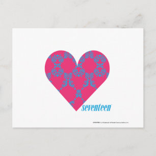 Damask Aqua-Magenta 4 Briefkaart