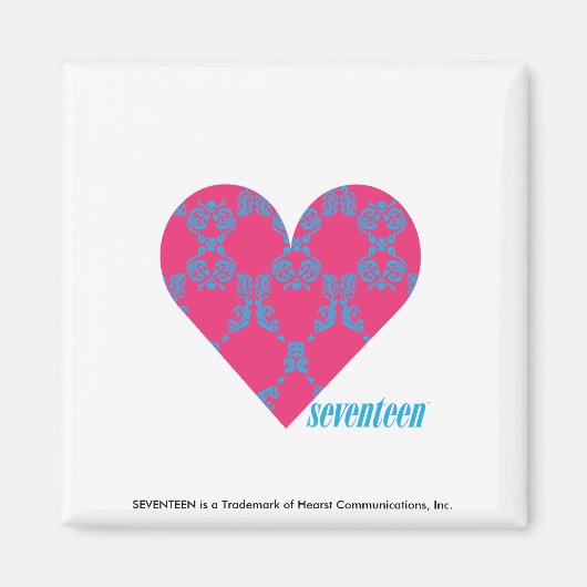 Damask Aqua-Magenta 4 Magneet (Voorkant)