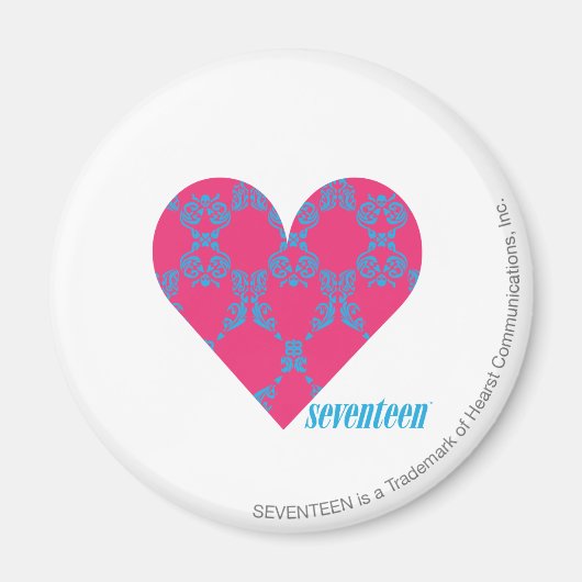 Damask Aqua-Magenta 4 Magneet (Voorkant)