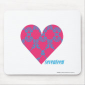 Damask Aqua-Magenta 4 Muismat (Voorkant)