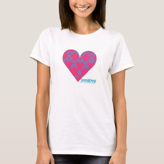 Damask Aqua-Magenta 4 T-shirt (Voorkant)