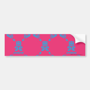 Damask Aqua-Magenta Bumpersticker