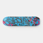 Damask Aqua-Magenta, Grafitti Skateboard (Horizontaal)