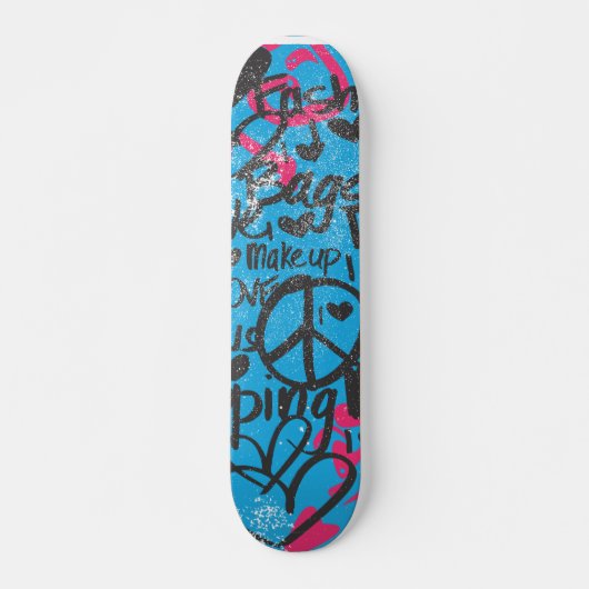 Damask Aqua-Magenta, Grafitti Skateboard (Voorkant)