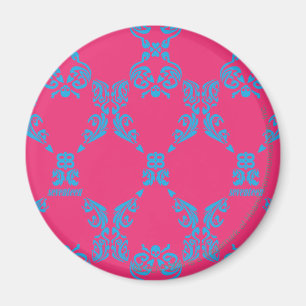 Damask Aqua-Magenta Magneet