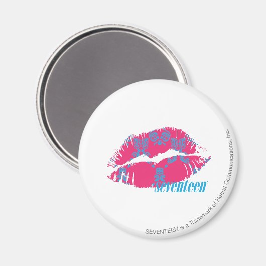 Damask Aqua-Magenta Magneet (Voorkant / Achterkant)