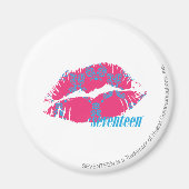 Damask Aqua-Magenta Magneet (Voorkant)