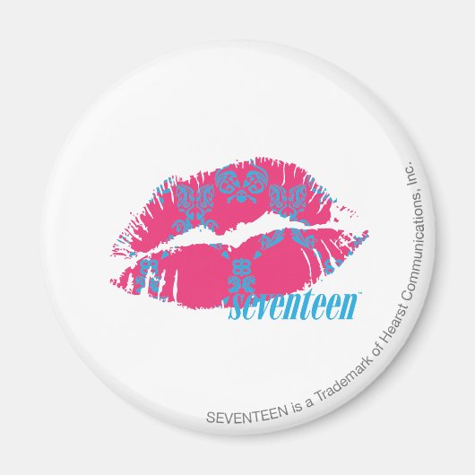 Damask Aqua-Magenta Magneet (Voorkant)