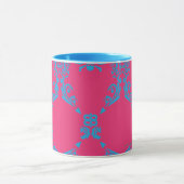 Damask Aqua-Magenta Mok (Midden)