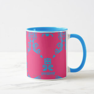 Damask Aqua-Magenta Mok