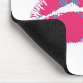 Damask Aqua-Magenta Muismat (Hoek)