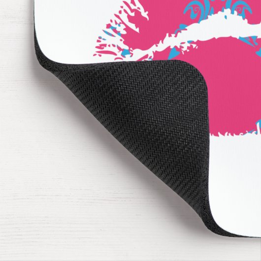 Damask Aqua-Magenta Muismat (Hoek)