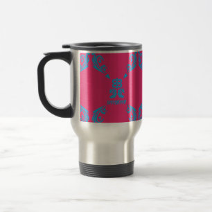 Damask Aqua-Magenta Reisbeker
