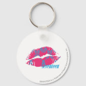 Damask Aqua-Magenta Sleutelhanger (Voorkant)