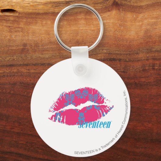 Damask Aqua-Magenta Sleutelhanger (Voorkant)