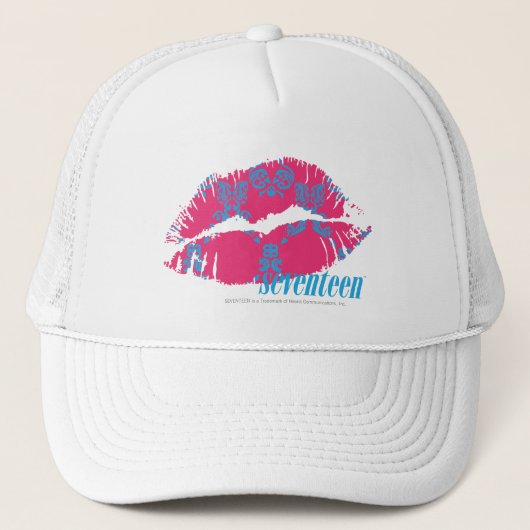 Damask Aqua-Magenta Trucker Pet (Voorkant)