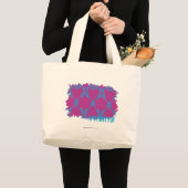 Damask Aqua-Paars 2 Grote Tote Bag (Voorkant (product))