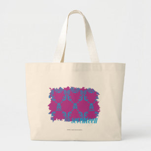 Damask Aqua-Paars 2 Grote Tote Bag