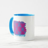 Damask Aqua-Paars 2 Mok (Voorkant links)