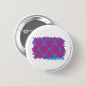 Damask Aqua-Paars 2 Ronde Button 5,7 Cm (Voorkant /achterkant)
