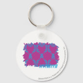 Damask Aqua-Paars 2 Sleutelhanger (Voorkant)