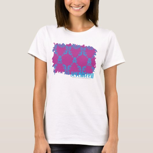 Damask Aqua-Paars 2 T-shirt (Voorkant)