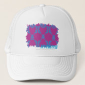 Damask Aqua-Paars 2 Trucker Pet (Voorkant)