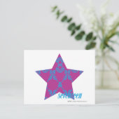 Damask Aqua-Paars 3 Briefkaart (Staand voorkant)