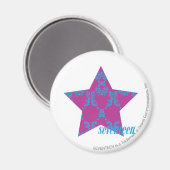 Damask Aqua-Paars 3 Magneet (Voorkant / Achterkant)