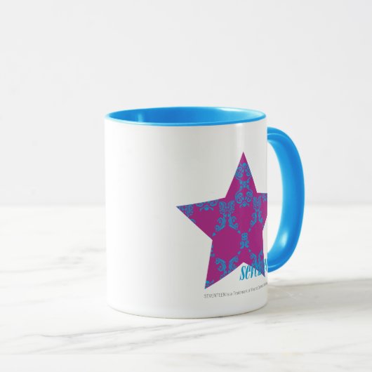 Damask Aqua-Paars 3 Mok (Voorkant rechts)