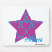 Damask Aqua-Paars 3 Muismat (Voorkant)