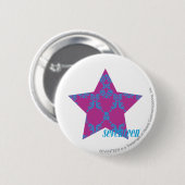Damask Aqua-Paars 3 Ronde Button 5,7 Cm (Voorkant /achterkant)