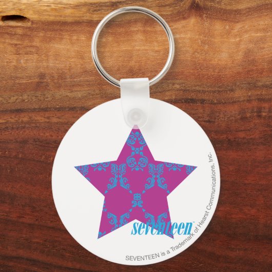 Damask Aqua-Paars 3 Sleutelhanger (Voorkant)