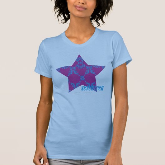 Damask Aqua-Paars 3 T-shirt (Voorkant)