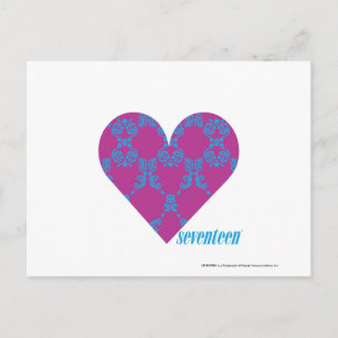 Damask Aqua-Paars 4 Briefkaart
