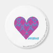 Damask Aqua-Paars 4 Magneet (Voorkant)