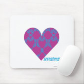 Damask Aqua-Paars 4 Muismat (Met muis)