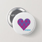 Damask Aqua-Paars 4 Ronde Button 5,7 Cm (Voorkant /achterkant)